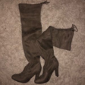 Steve Madden Taupe over the knee boots